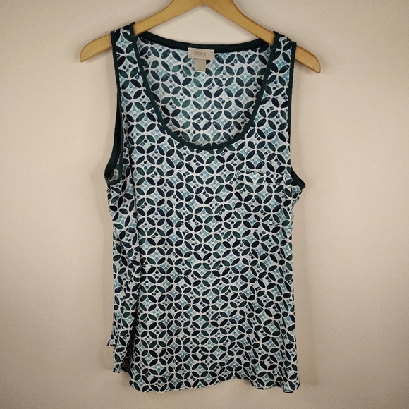 Loft Pullover Floral Blouse Sleeveless Size XLarge - Picture 1 of 5